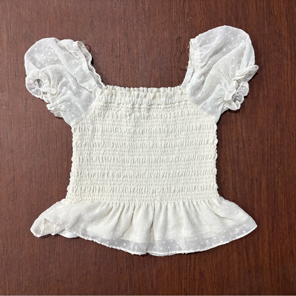 White Puff Sleeves Blouse